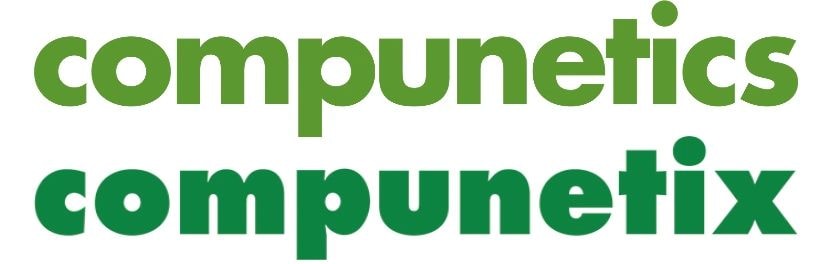 Two stylized logos of "compunetics" and "compunetix" in green text.